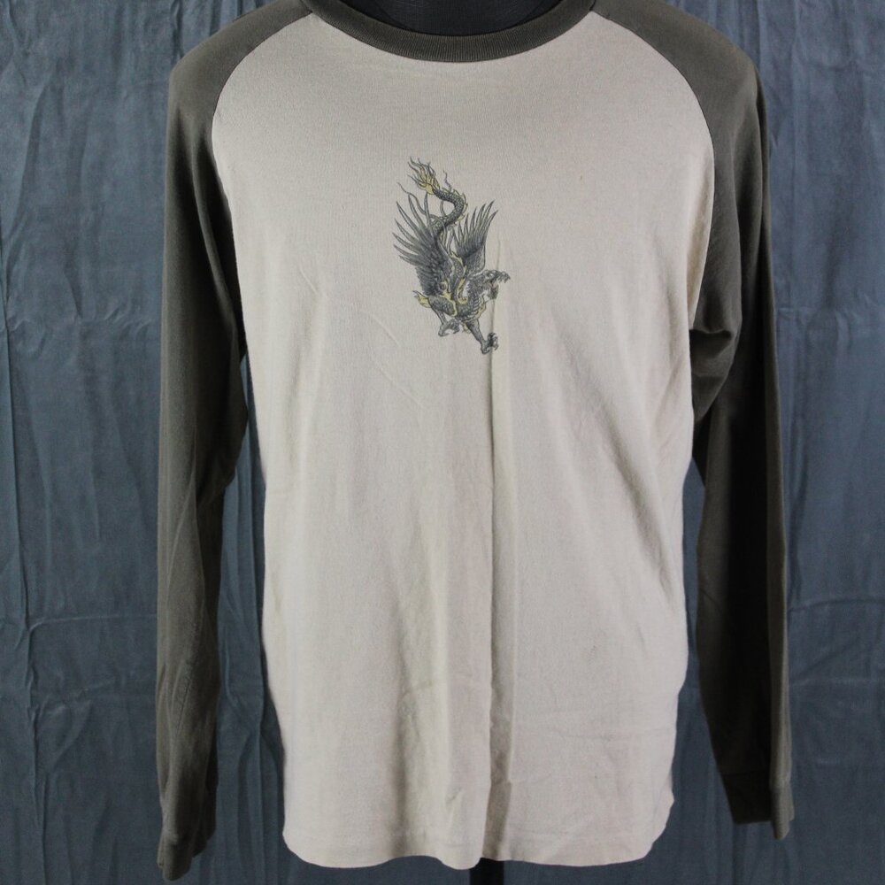 Vintage Long Sleeve Shirt - Dragon Graphic by D Squared - Men's Large